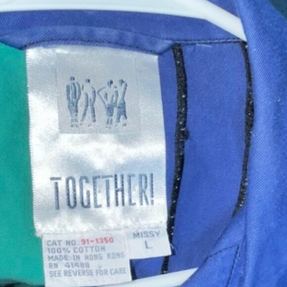 Vintage Together Modigliani Patchwork Floral Artsy Abstract Denim Jacket Large - Picture 13 of 13